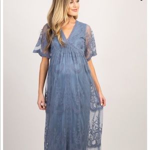 Pink blush lace maternity dress size XL